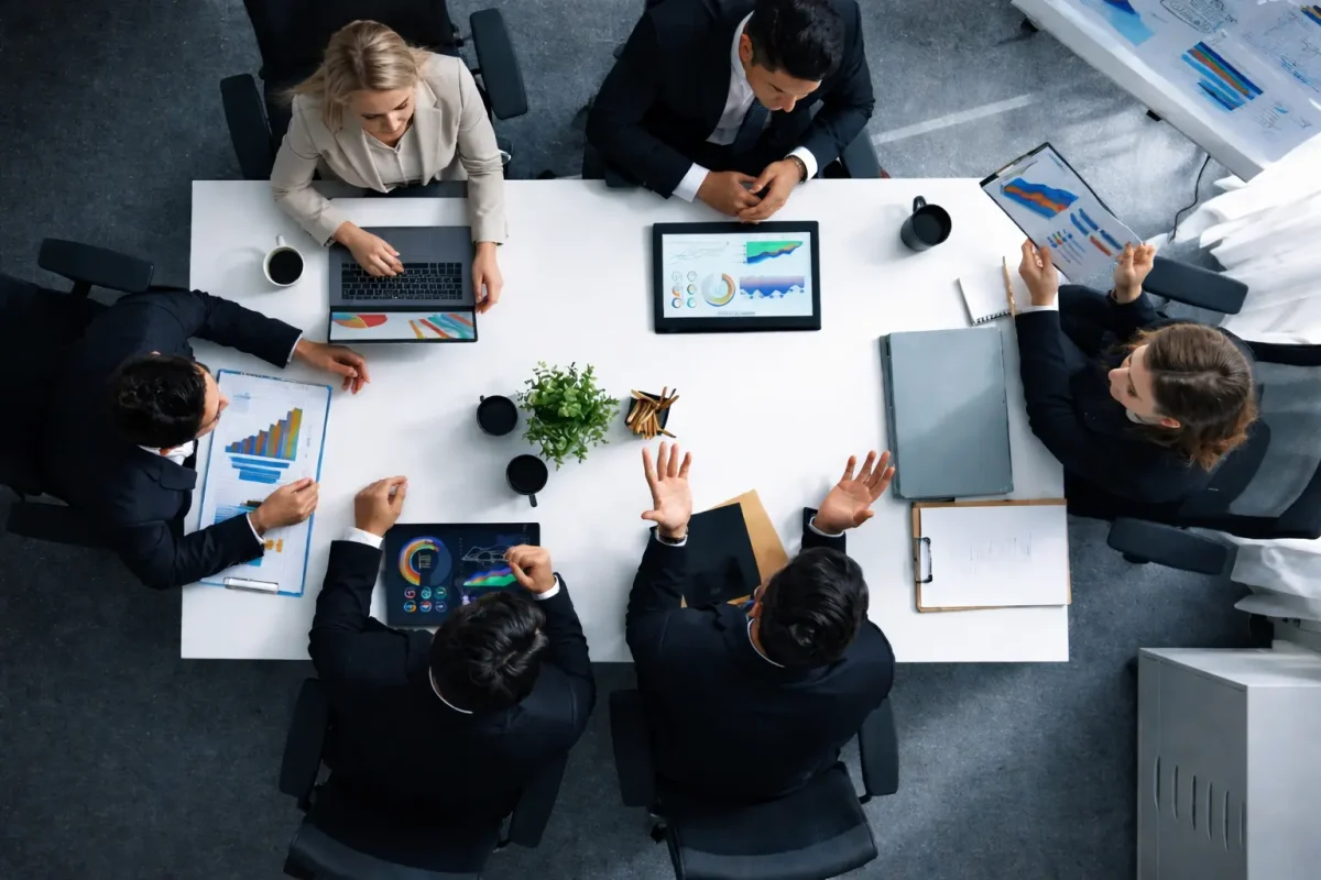 Business professionals meeting for corporate advisory services