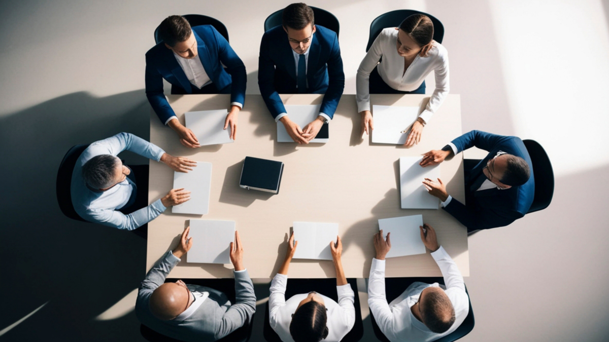 Business professionals meeting for corporate advisory services